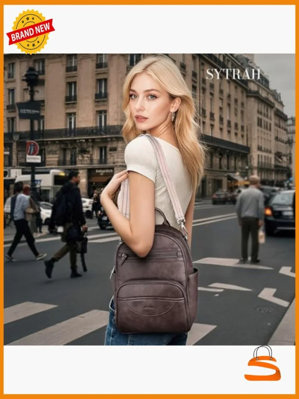Mini Vegan Leather Backpack Purse RFID Blocking Tablet Pocket Convertible